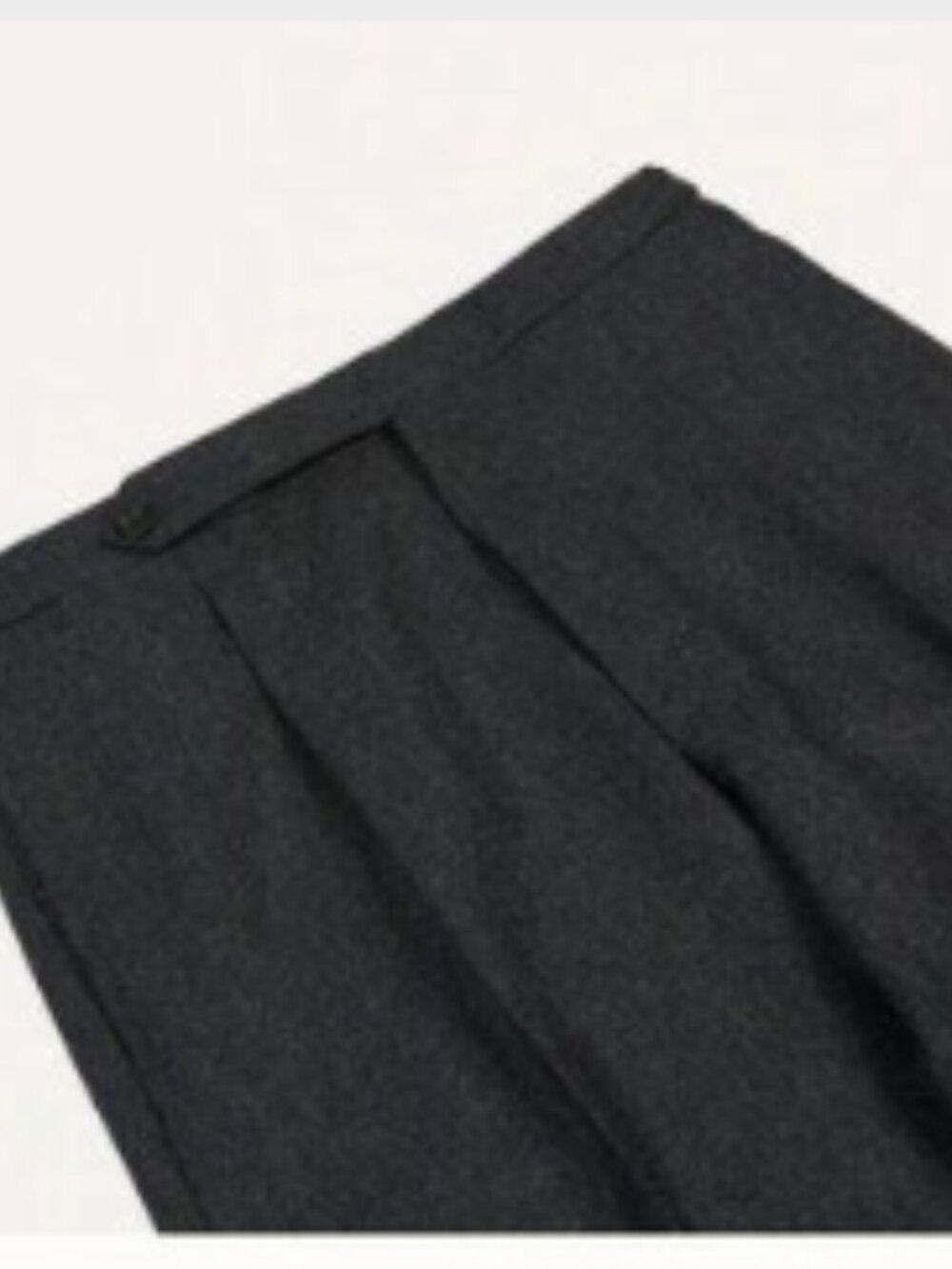 Drake's - Grey Wool Flannel Single Pleat Trouser - Size 46